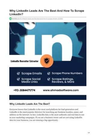 why linkedin leads are the best and how to scrape