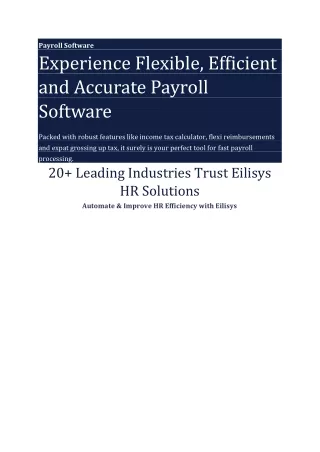 Experience Flexible, Efficient and Accurate Payroll Software