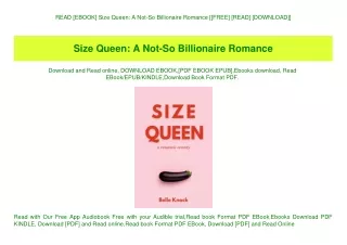 READ [EBOOK] Size Queen A Not-So Billionaire Romance [[FREE] [READ] [DOWNLOAD]]