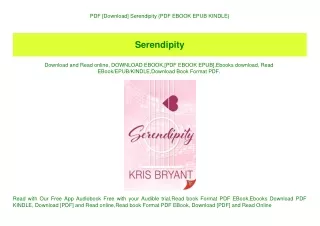 PDF [Download] Serendipity {PDF EBOOK EPUB KINDLE}