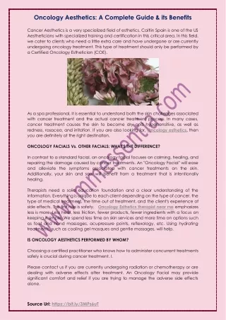 oncology aesthetics a complete guide its benefits