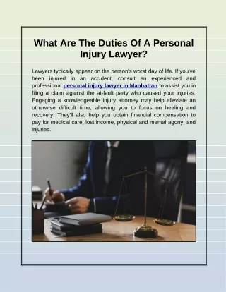 What Are the Duties of a Personal Injury Lawyer?
