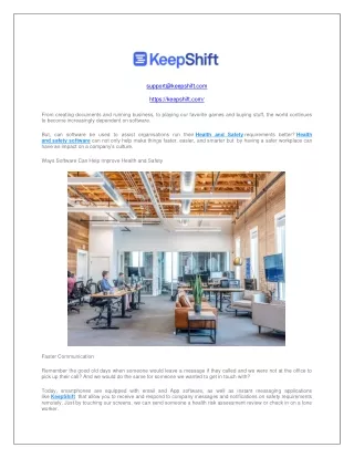 Health and safety software