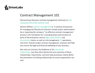 contract management 101