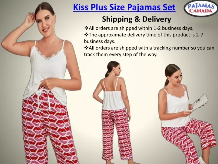 kiss plus size pajamas set