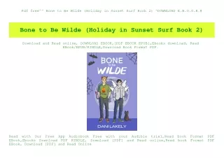 Pdf free^^ Bone to Be Wilde (Holiday in Sunset Surf Book 2) ^DOWNLOAD E.B.O.O.K.#