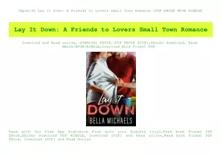 [Epub]$$ Lay It Down A Friends to Lovers Small Town Romance [PDF EBOOK EPUB KINDLE]