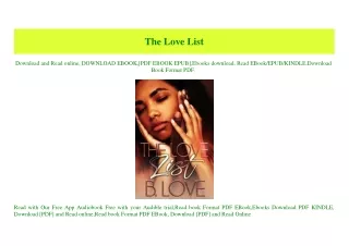 (READ)^ The Love List #P.D.F. FREE DOWNLOAD^