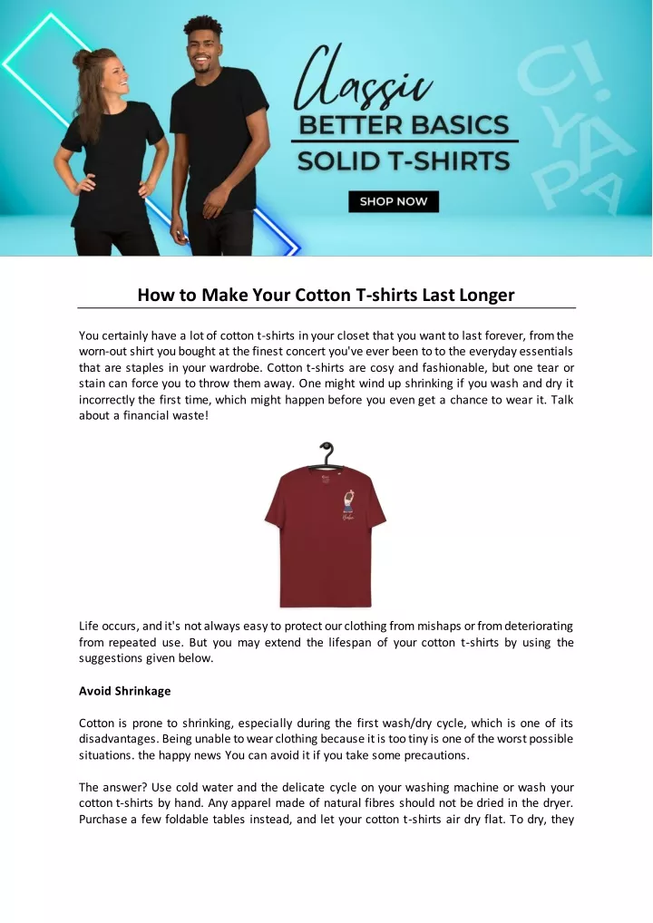 PPT How to Make Your Cotton T shirts Last Longer PowerPoint Presentation ID11687542