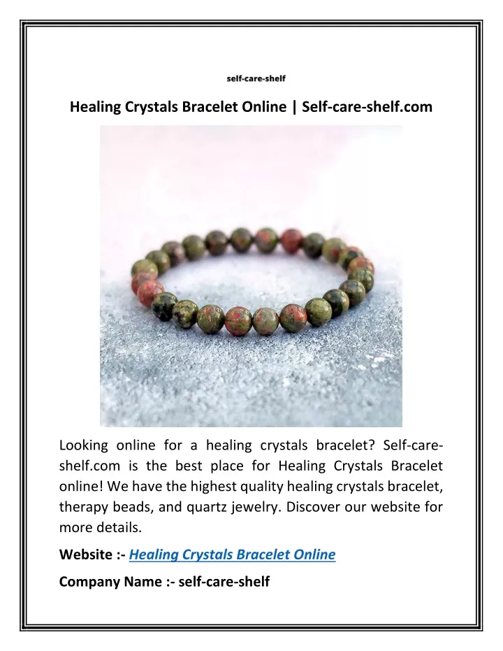 healing crystals bracelet online self care shelf