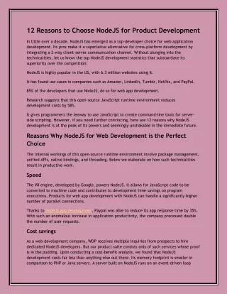 12 reasons to choose nodejs for product