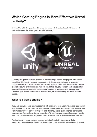 Which Gaming Engine Is More Effective_ Unreal or Unity