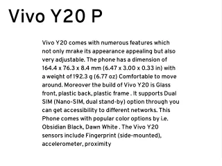 vivo y20 p