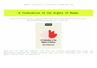 EPUB$ A Vindication of the Rights of Woman pdf free