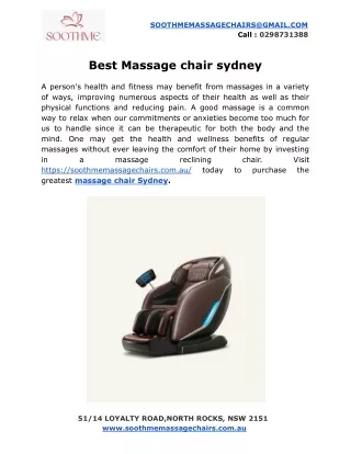 Best Massage chair sydney