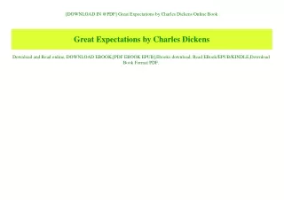 [DOWNLOAD IN @PDF] Great Expectations by Charles Dickens Online Book