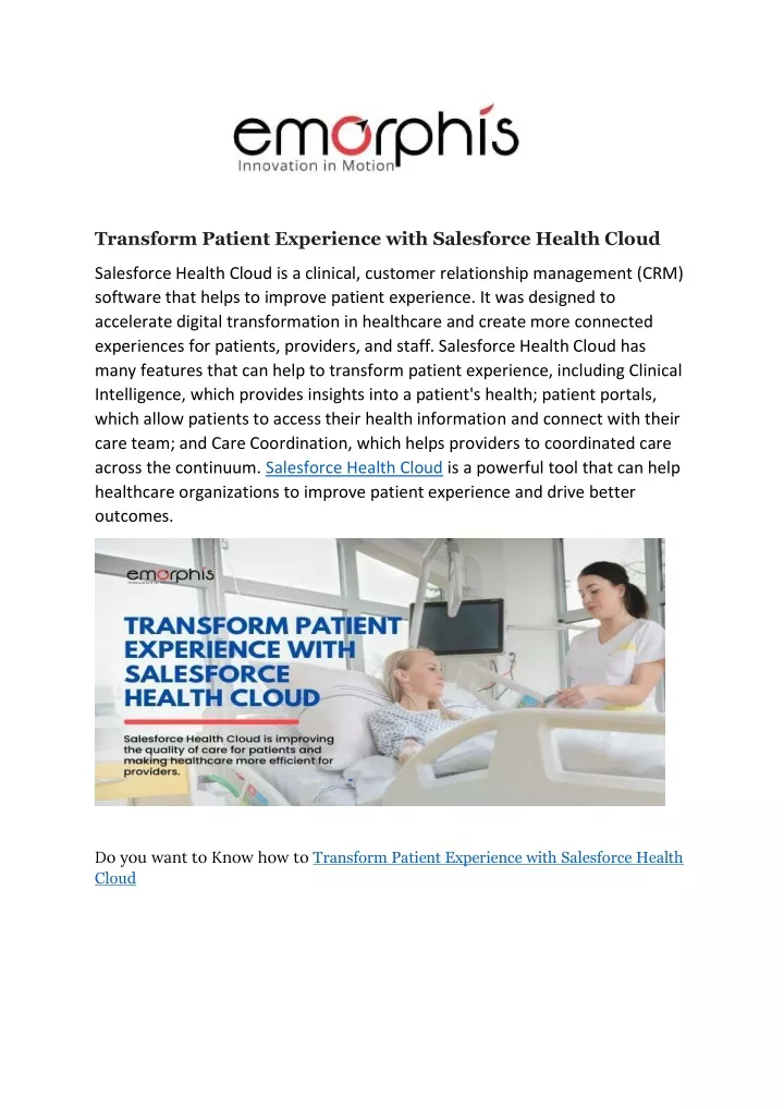 transform patient experience with salesforce