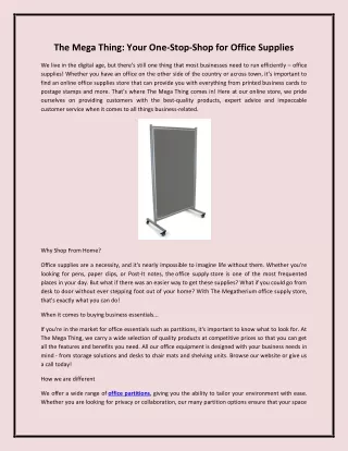 the mega thing your one stop shop for office