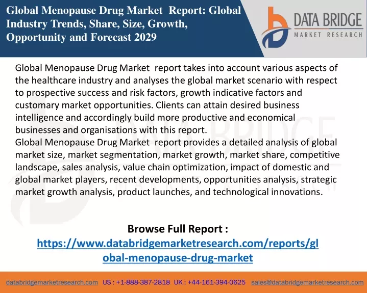 global menopause drug market report global