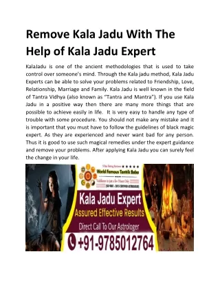 Remove Kala Jadu With The Help of Kala Jadu Expert