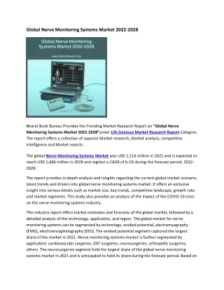 global nerve monitoring systems market 2022 2028