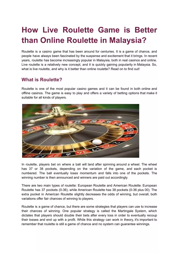 how live roulette game is better than online