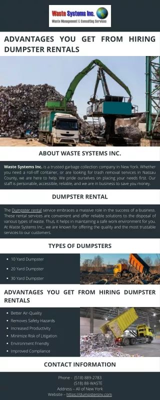 Advantages You Get from Hiring Dumpster Rentals