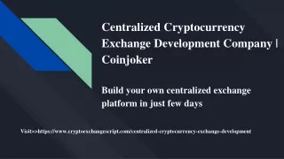 centralized cryptocurrency exchange development company coinjoker