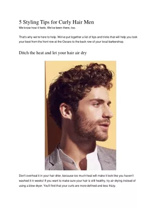 5 Styling Tips for Curly Hair Men