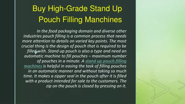 buy high grade stand up pouch filling manchines
