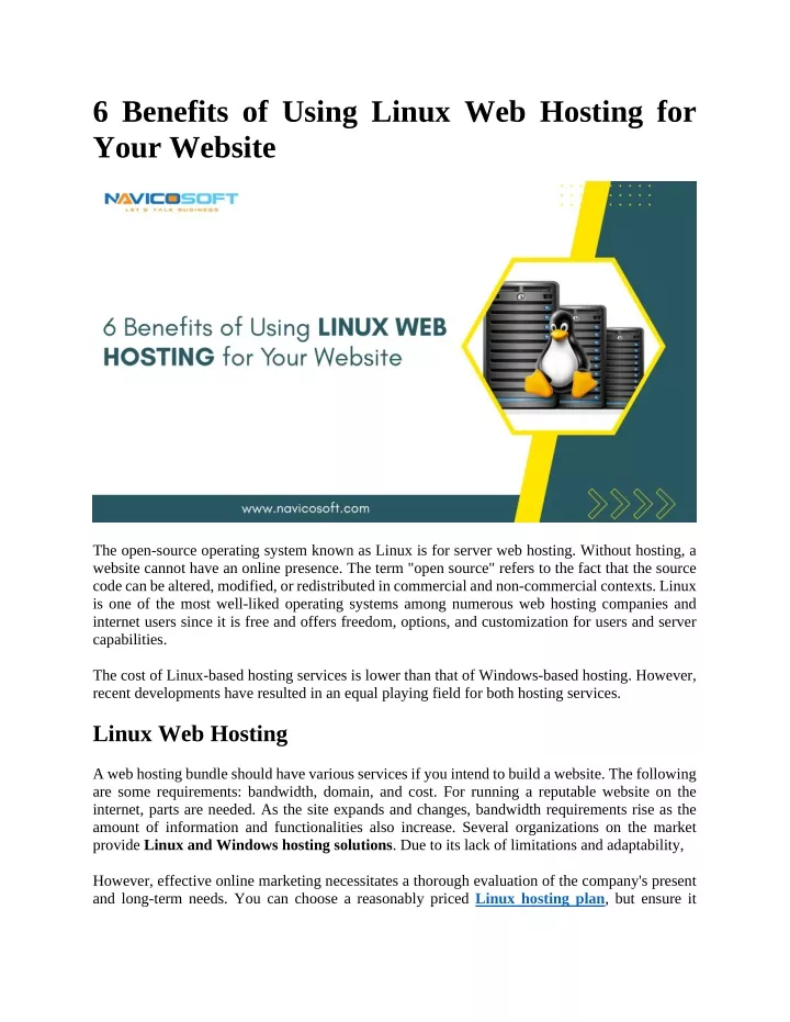 6 benefits of using linux web hosting for your