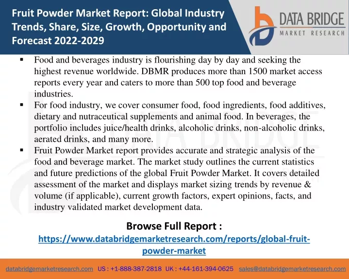 fruit powder market report global industry trends