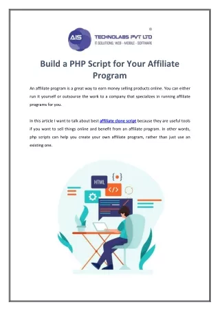 Build a PHP Script for Your Affiliate Program