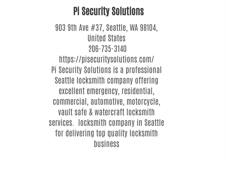 pi security solutions