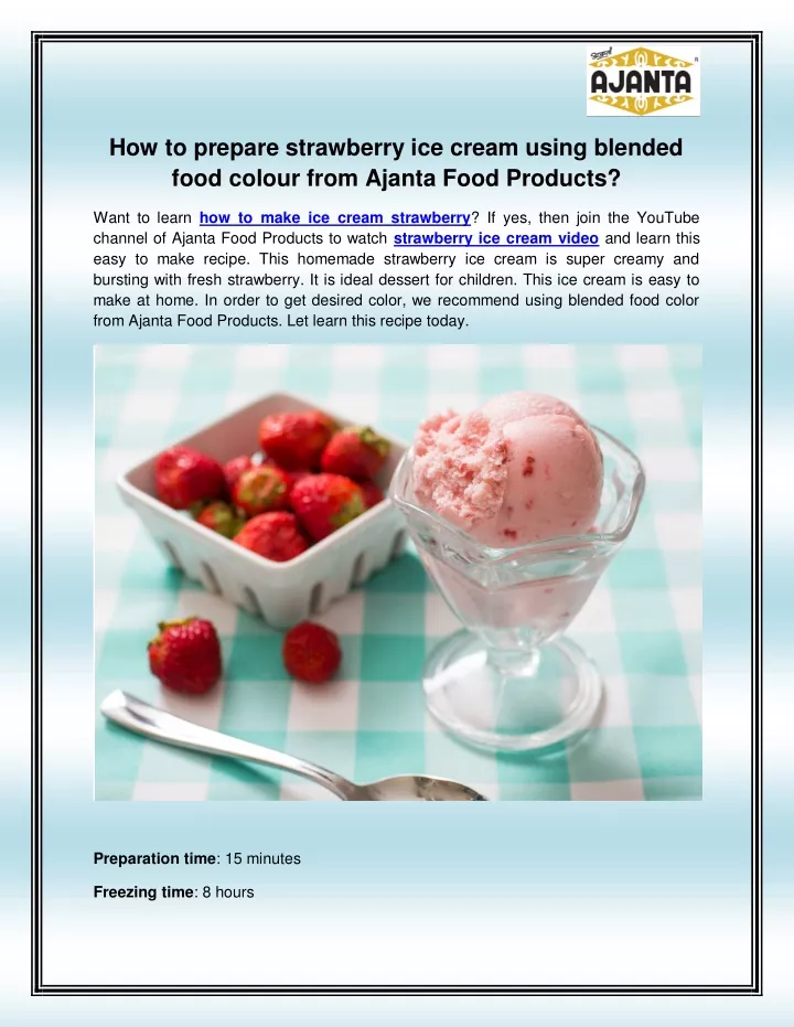 how to prepare strawberry ice cream using blended