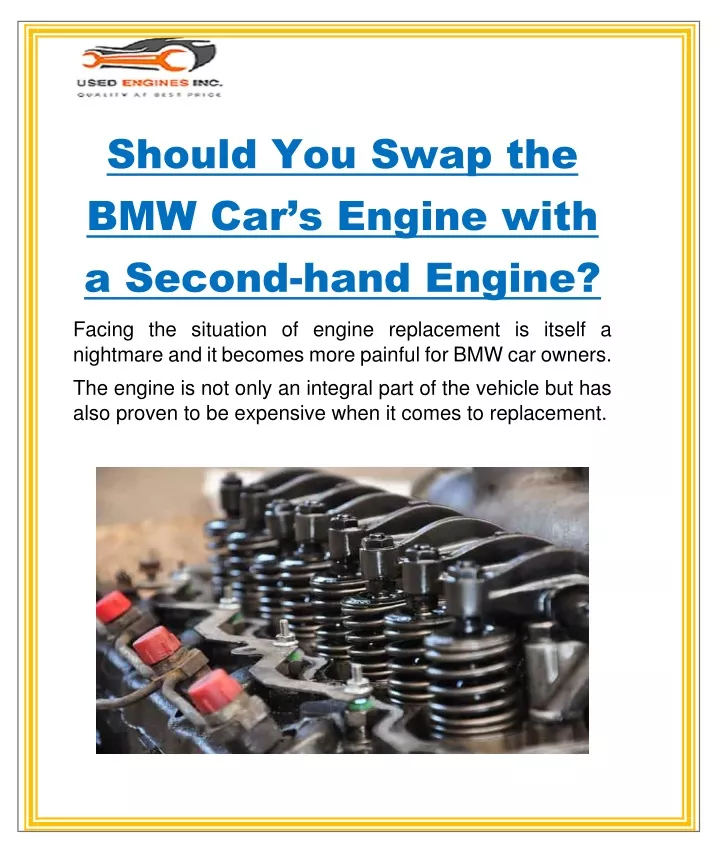 should you swap the bmw car s engine with