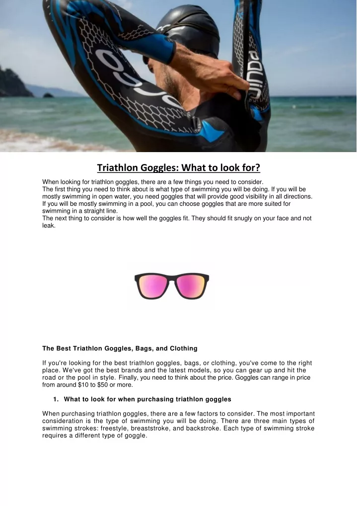 triathlon goggles what to look for