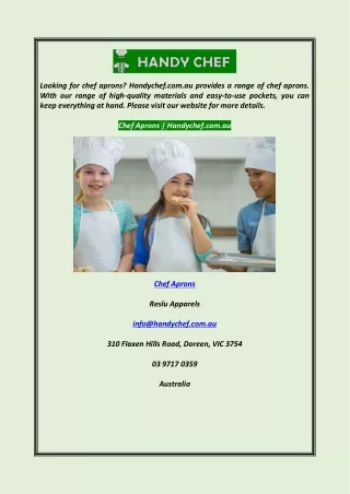 Chef Aprons  Handychef.com.au