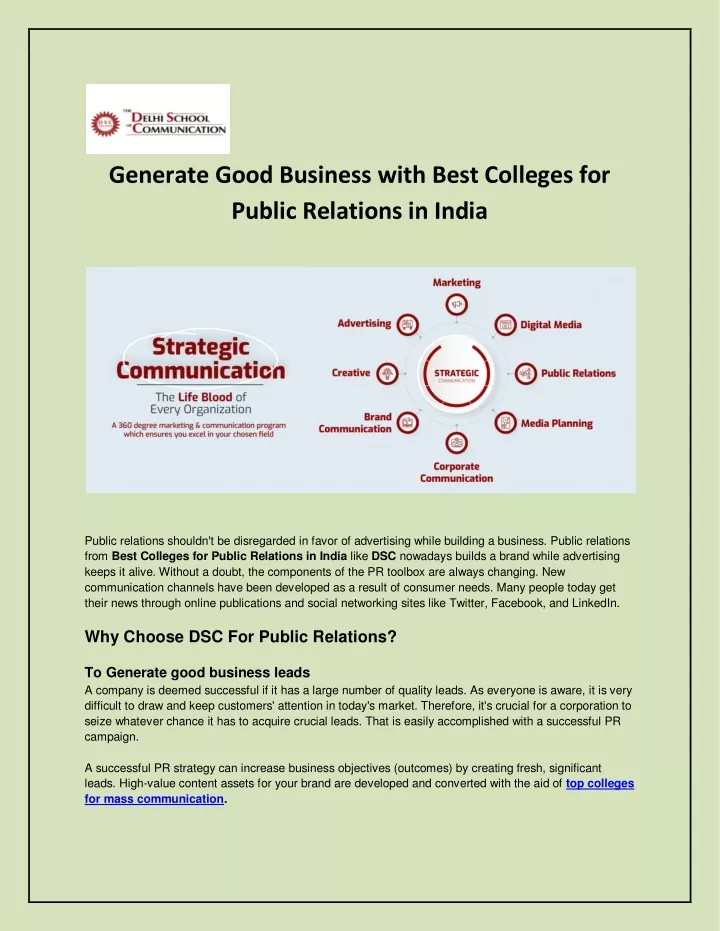 generate good business with best colleges