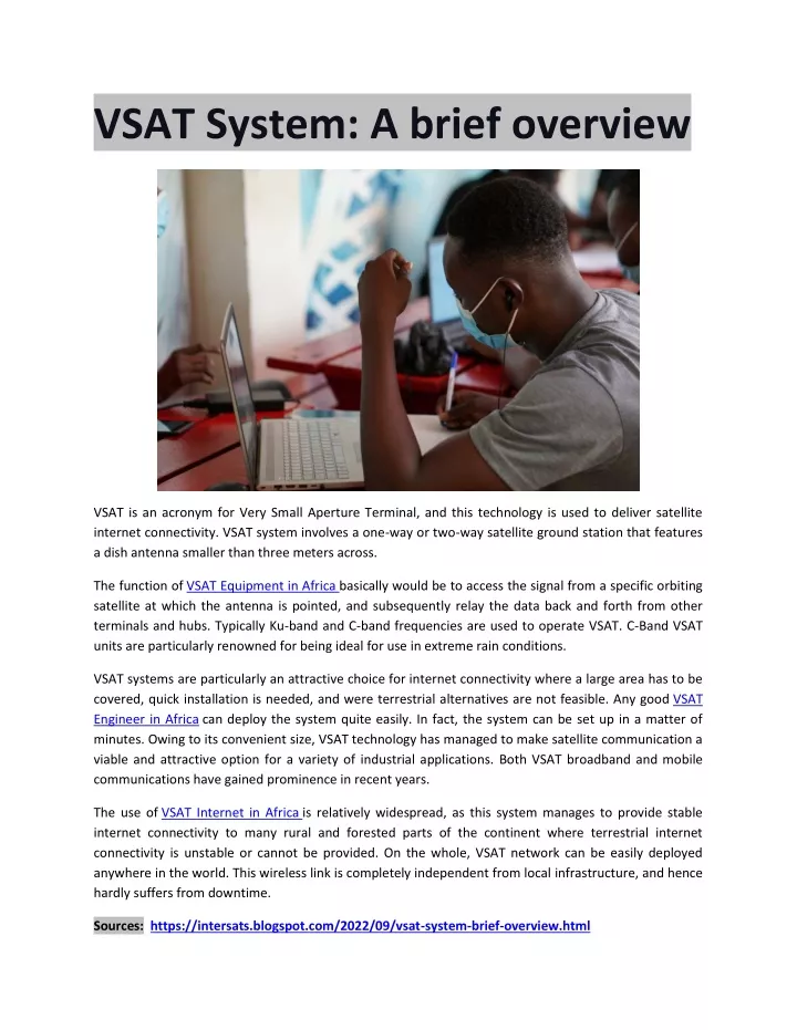 vsat system a brief overview