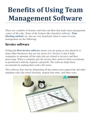 benefits of using team management software