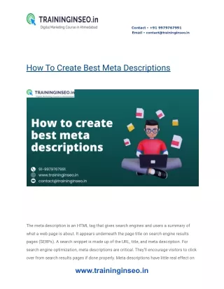 How To Create Best Meta Descriptions