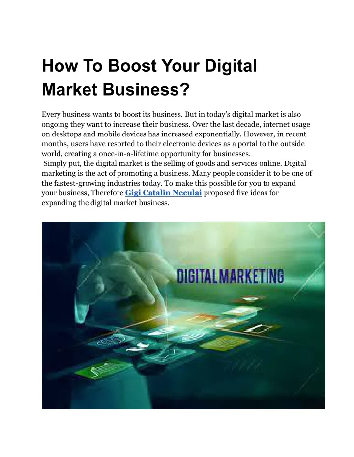 how to boost your digital market business