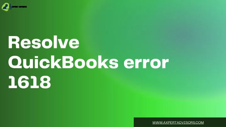 resolve quickbooks error 1618