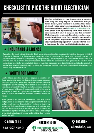 checklist to pick the right electrician