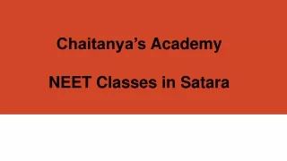 chaitanya s academy neet classes in satara