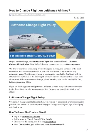 how to change flight on lufthansa airlines