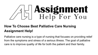 how to choose best palliative care nursing