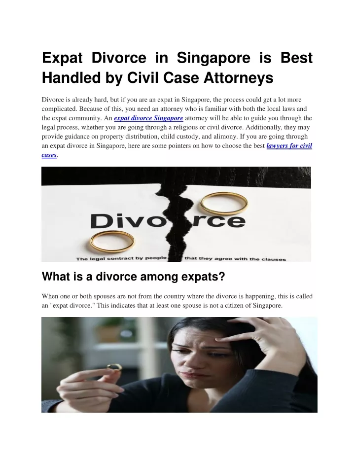 expat divorce in singapore is best handled