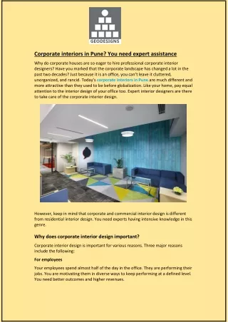 Corporate interiors in Pune? You need expert assistance